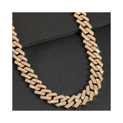 China Fashion Vintage Gold Plated Jewelry Full Chains Necklace Mens Hip Hop Rhinestone Necklace And Pendant for sale