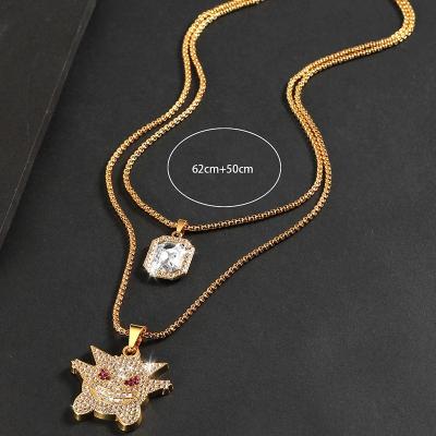 China Fashion Fashion Gold Necklace Jewelry Custom Hip Hop Charm Style Pendants Necklaces for sale