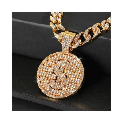 China Fashion sublimation glod plated bling full diamond pendant necklace jewelry sets for wedding for sale