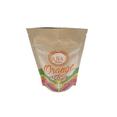 China Custom Printed Eco Friendly Food Grade Moisture Proof Heat Seal Biodegradable Blank Packaging Holder Up Zip Lock Kraft Paper Tea Bag for sale