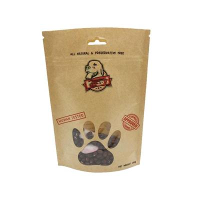 China Factory Price Moisture Proof Custom Logo Resealable Holder Up Wrapping Paper Pet Food Zip Lock Packaging Bag for sale