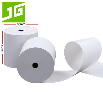 China Plastic core 65gsm thermal printer paper roll 80mm*80mm with 13/17mm core plastic cash register paper for sale