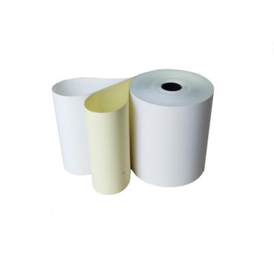 China NCR 100% Carbonless Thermal Receipt Virgin Wood Pulp Paper Rolls With White/Yellow/PINK for sale