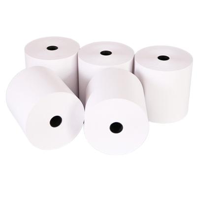 China Plastic Core 55gsm BPA Free Thermal Paper Roll 80mm*80mm With 13/17mm Core Plastic Cash Register Paper for sale