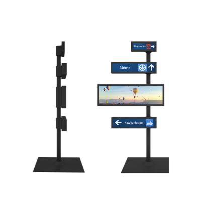 China Smart split screen 19 24 28 35 37 43 48 inch wall mount wayfinding digital signage stretched bar led lcd display screen for sale