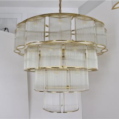 China AOSIHUA Modern Stainless Steel Glass Chandelier, Luxury Hotel Villa Cavity Chandelier Banquet Lobby Chandelier for sale