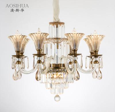 China AOSIHUA luxury modern European style gold chandelier for hotel villa living room for sale