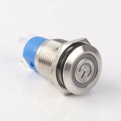 China 4 Pin 12mm 4Pins 12V Switch LED Metal Push Button Switch Latching And Momentary On/Off Push Button for sale