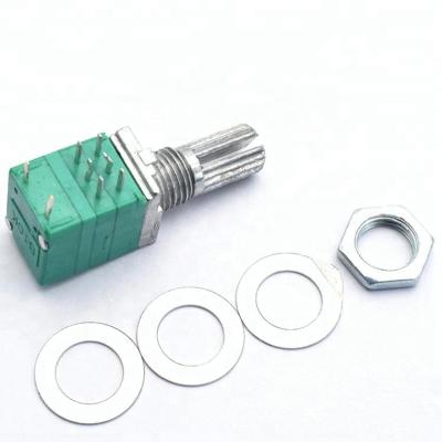 China Hot Selling R097N Adjustable Variable Resistor Audio Single And Double Resistor Switch 1-500k Band Rotary Pot From Potentiometer Manufacturer for sale