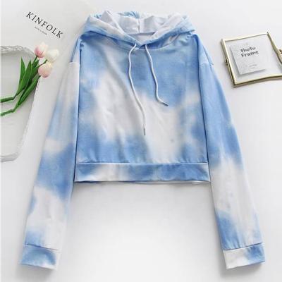 China Fashion Design Hip Hop QUICK DRY Hoodie Tie-Dye Long Sleeve Custom Women Pullover Sweater Top Hoodies for sale