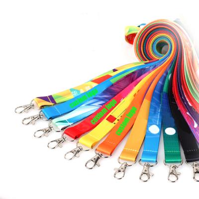 China Polyester Factory Directly Custom Logo Promotional Lanyard Work Card Polyester Lanyard OEM Plain Blank Lanyard for sale