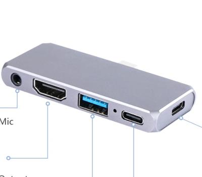 China High Quality USB3.0 5Gbps and Smart High Speed ​​C USB HUB with USB 3.0+HD-MI +PD +Audio for MacBook, iPad and Mobile for sale