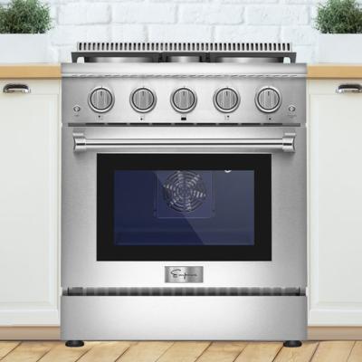 China Empava 30 inch Kitchen Automatic Reignites SUS304 Gas Oven Range Price Convection Fan 4 Burner Gas Range With Oven Te koop