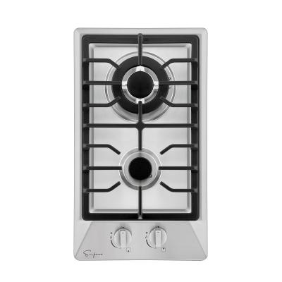 China Empava 12 inch Stainless Steel Outdoor gas cooktop Camping 2 burner mini portable gas stove for sale