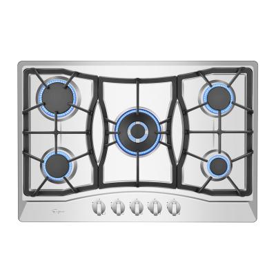 Китай 30 Inch Silver Gas Stove Cooktop Stainless Steel 5 Heating Elements Gas Stove продается