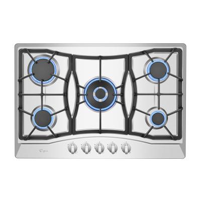 China 30 Inch Kitchen Appliances Gas Stove Silver Stainless 5 Heating Elements Gas Stove for sale