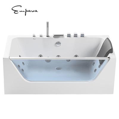 China Empava 67 inch bathtub whirlpool freestanding transparent bathtub faucet hot tub zu verkaufen