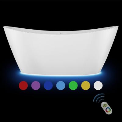 China Empava Hot sale 59 inch led light indoor free standing acrylic bathtub oval insert bathtub free stand for Adult zu verkaufen