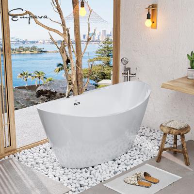 China Empava 67 inch hot tub Adult oval shape soaking bathtub solid surface freestanding acrylic bathtub en venta