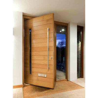 China Modern Bespoke Design Stainless Steel Synthetic Contemporary Wood Pivot Door for sale