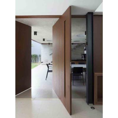 China Maple Wood Modern Custom Timber Veneer Front Modern Entrance Pivot Door for sale