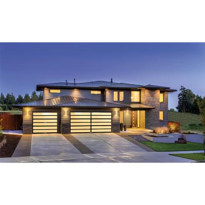 China Modern Auto Insulated Polycarbonate Above Two Sectional Car Garage Doors for sale