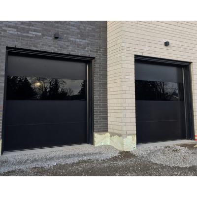 China Modern Luxury Custom Design Vertical Automatic Bifolding PU Sponge Glass Garage Door for sale