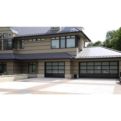 China Modern Heat Insulated PU To Foam Glass Stainless Steel Garage Door for sale