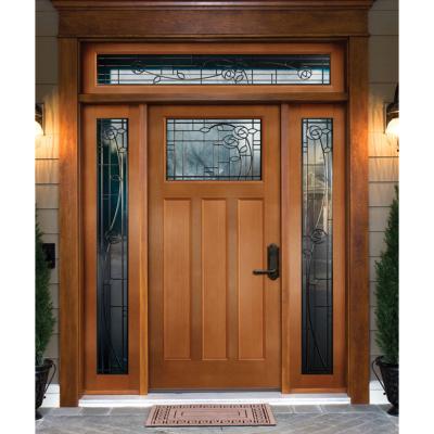 China Modern Design Modern Wood Grain Exterior Swing Main Entry Door for sale