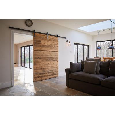 China Modern Timber Laminated Wood Grain Bedroom Sliding Barn Door for sale