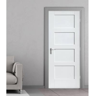 China Matt White Painting Six Panel Pure Modern Shaker Bedroom Flush Wooden Door for sale