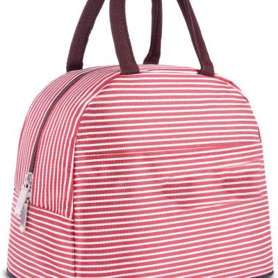 China Food Women's Lunch Bag Lunch Box Insulated Lunch Container, (Red White Tape) for sale