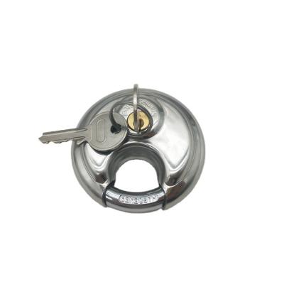 China 201# 304# 316# Heavy Duty Anti-theft Round Lock Disc Padlock Disc Padlock With Keys for sale