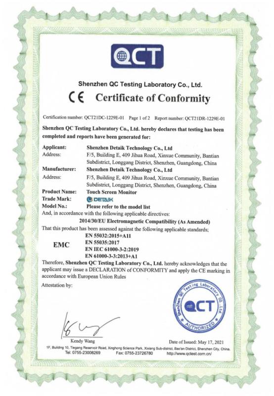 CE - Shenzhen Detaik Technology Co., Ltd.