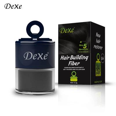 China Color-Protecting Dexe Hair Building Fiber Free Sample Hairline Powder Instant Spot Hair Loss Powder Spray Gray Root Line Lightening Bottle for sale