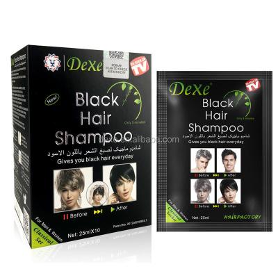 China Dexe Black Hair Color Shampoo Nano Nourishing Hair Shampoo Do No Harm To Hair And No Hurt The Scalp To All Unisex Adults Natural Permanent 25mlx10 for sale