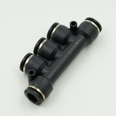 China Hotels Black Type Air Hose Swivel Fittings Plastic Pneumatic Tube Fittings for sale