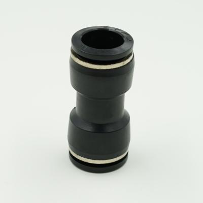 China Black Hotels Air Fitting Pneumatic Parts Push In Fitting Connector for sale