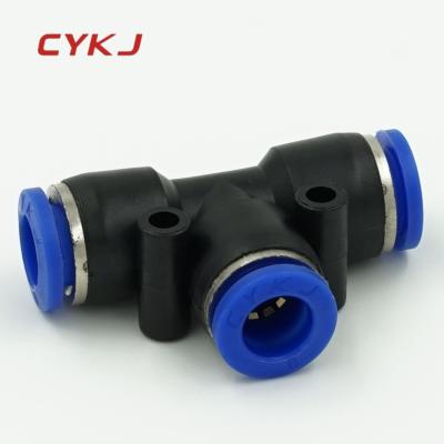 China Pneumatic Plastic Fit Tee 16mm 14mm 12mm 10mm 8mm PU 6mm 4mm for sale