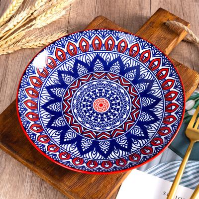 China Viable Wholesale Custom Ceramic Glazed Dinner Plate Dinner Plate for sale