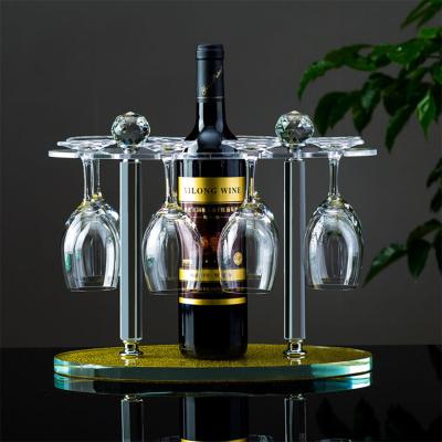 China Sustainable Long Handle Glass Hand Blown Crystal Wine Glass Candle Holder Goblet Holder for sale