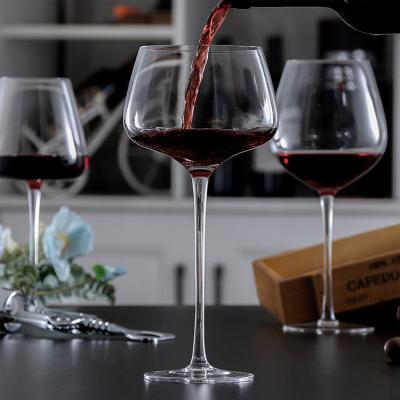 China Durable Custom Metal Crystal Glass Goblet Red Wine Decanter Red Wine Glass for sale