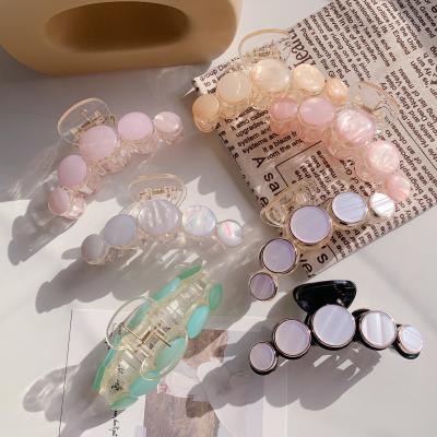 China New Simple Hair Clips Hair Clips Korean Cute Cute Plastic Claw Plastic Claw Hair Clip Simple Elegant Simple Temperament And Candy Color Circle Hair Jaw Claw Clip for sale