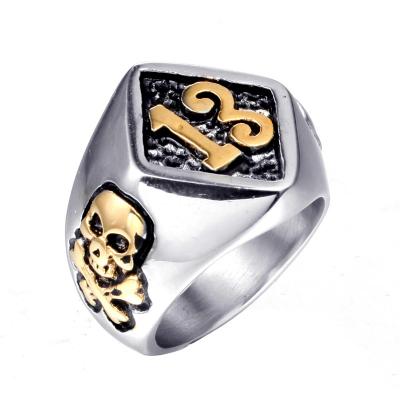 China Fashion Personality Number 13 Skulls Stainless Steel Punk Rings For Men for sale