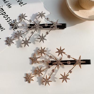 China Simple Temperament and Elegant Star Crystal Hair Clips For Girls Fashion Women's Hair Accessories Wholesale Cute Korean Hair Clips for sale