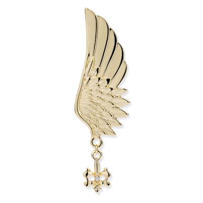 China High Quality Exquisite Luxury Alloy Angel's Wing Brooch Inlaid Rhinestone Plated 18k Gold Brooch For Girl And Lady for sale