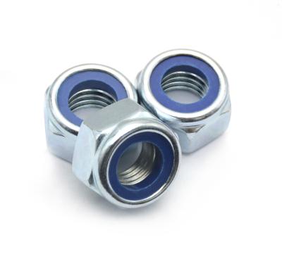 China DIN985 Hexagon Nylon Insert Lock Nut Galvanização de aço carbono à venda