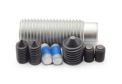 China Los elementos de fijación de los tornillos de grúa de alta resistencia DIN914 DIN913 de acero Hex Socket Cone Point Set Screw en venta