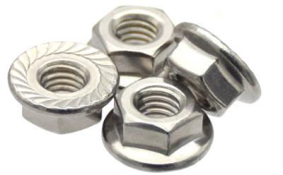 China Roestvrij staal SUS304 Hexagon Flange Nuts Din 6923 ISO 4161 Te koop