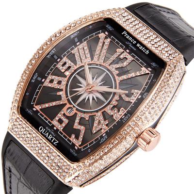 China Luxury Men's Watch Day/Date New Large Wine Barrel Dial Fashion Starry Brand Diamond Table for sale